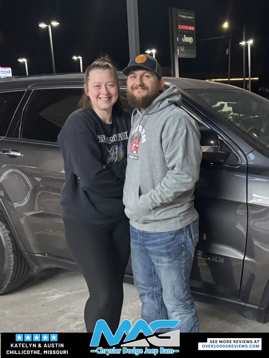 Smiling MAG CDJR customer featured in a testimonial about excellent car buying experience