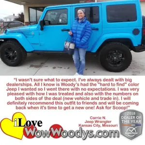 Carrie N. Kansas City, Missouri - Wow Woody's