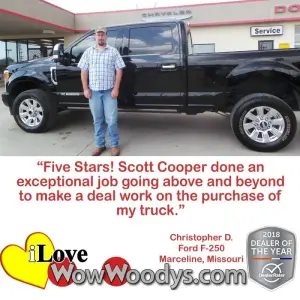 Christopher D. Marceline, Missouri - Wow Woody's