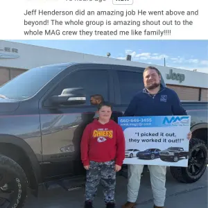 Testimonial from Brandon Sensenich from Chillicothe, MO to MAG CDJR