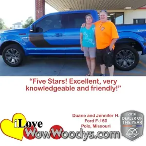 Duane and Jennifer H. Polo, Missouri - Wow Woody's