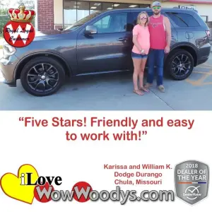 Karissa and William K. Chula, Missouri - Wow Woody's