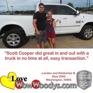 Landon and Kimberlee B. Washington, IOWA - Wow Woody's