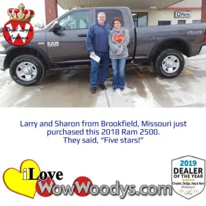 Larry and Sharon F. Brookfield, Missouri - Wow Woody's