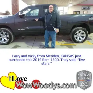 Larry and Vicky Z. Meride, KANSAS - Wow Woody's