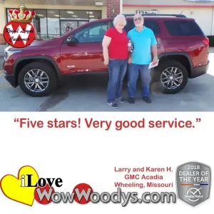 Larry and Karen H. Wheeling, Missouri - Wow Woody's