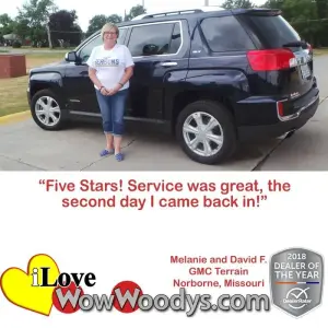 Melanie and David F. Norborne, Missouri - Wow Woody's