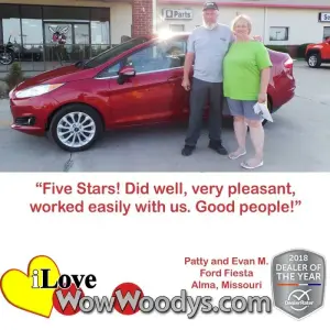 Patty and Evan M. Alma, Missouri - Wow Woody's