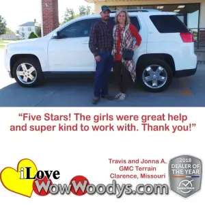 Travis and Jonna A. Clarence, Missouri - Wow Woody's