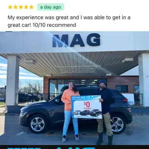 10/10 and Driving Happy Carie’s Hyundai Kona Win at MAG CDJR
