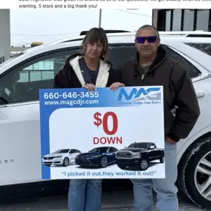 Testimonial from Pam & Eric from Ethel, MO to MAG CDJR