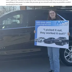 Testimonial from Rebecka from Kingston, MO to MAG CDJR