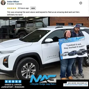 Testimonial from Amber & Ammon from Jamesport, MO to MAG CDJR