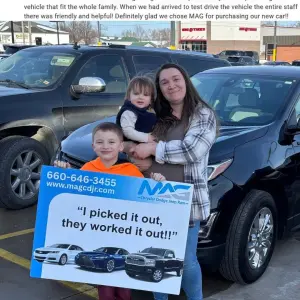 Testimonial from Trista from Kirksville, MO to MAG CDJR