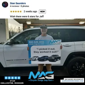Testimonial from Stan from Chillicothe, MO to MAG CDJR