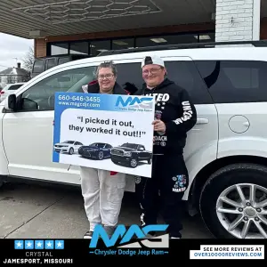 Testimonial from Crystal from Jamesport, MO to MAG CDJR