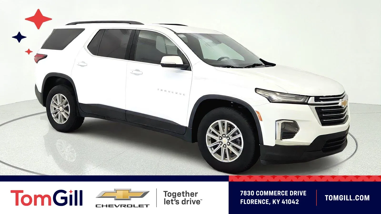 White 2023 Chevrolet Traverse LT Cloth for sale in Florence, KY