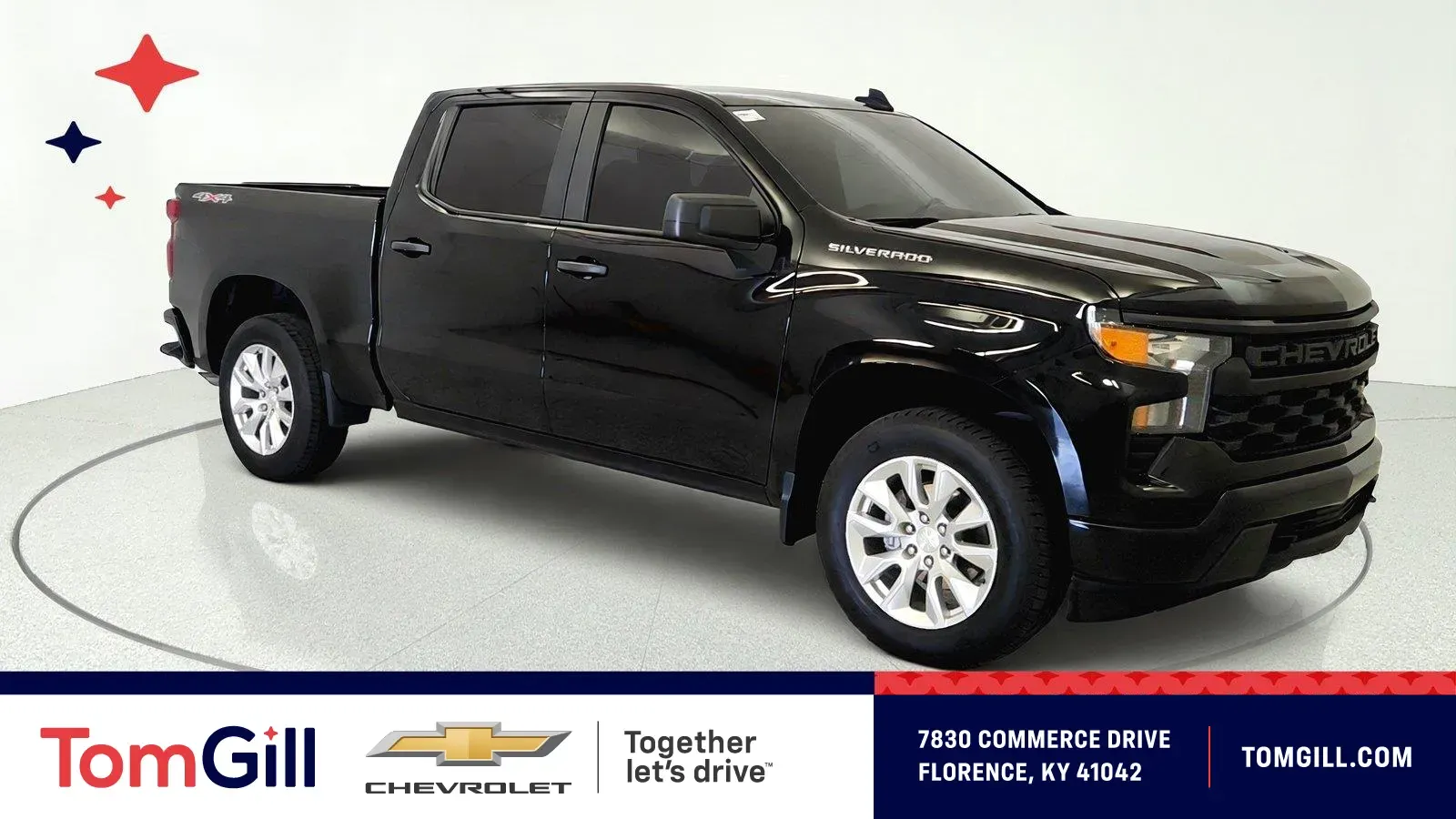 Black 2024 Chevrolet Silverado 1500 Custom for sale in Florence, KY