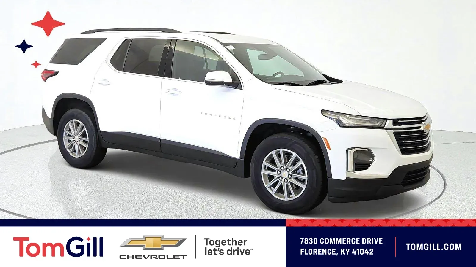 White 2023 Chevrolet Traverse LT Cloth for sale in Florence, KY
