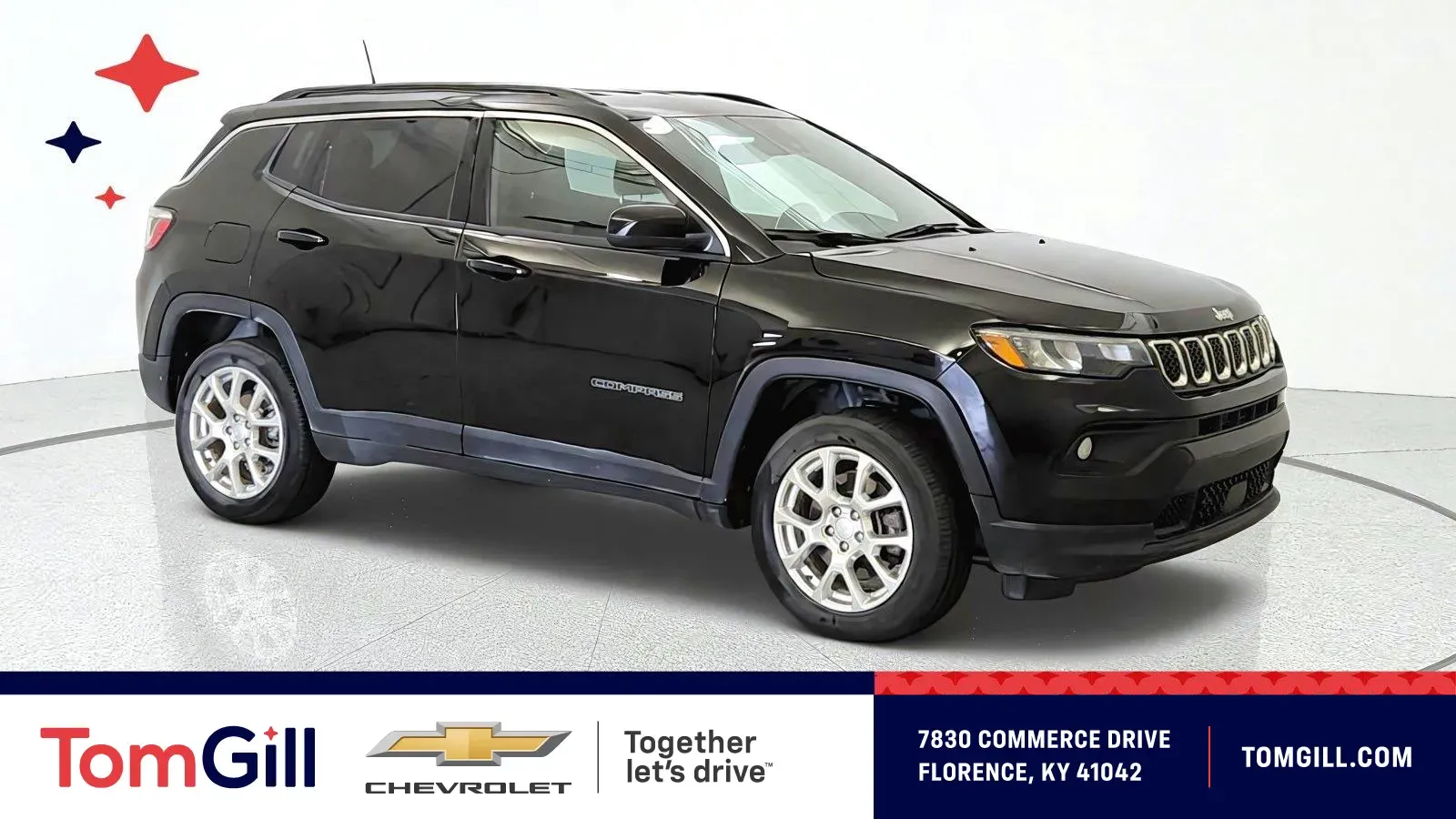 Black 2023 Jeep Compass Latitude Lux for sale in Florence, KY