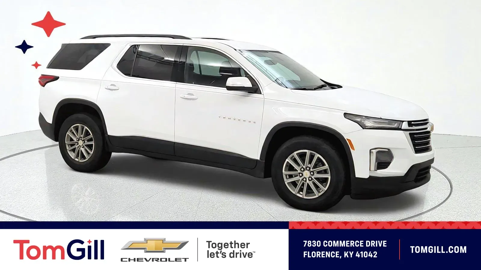 White 2023 Chevrolet Traverse LT Cloth for sale in Florence, KY