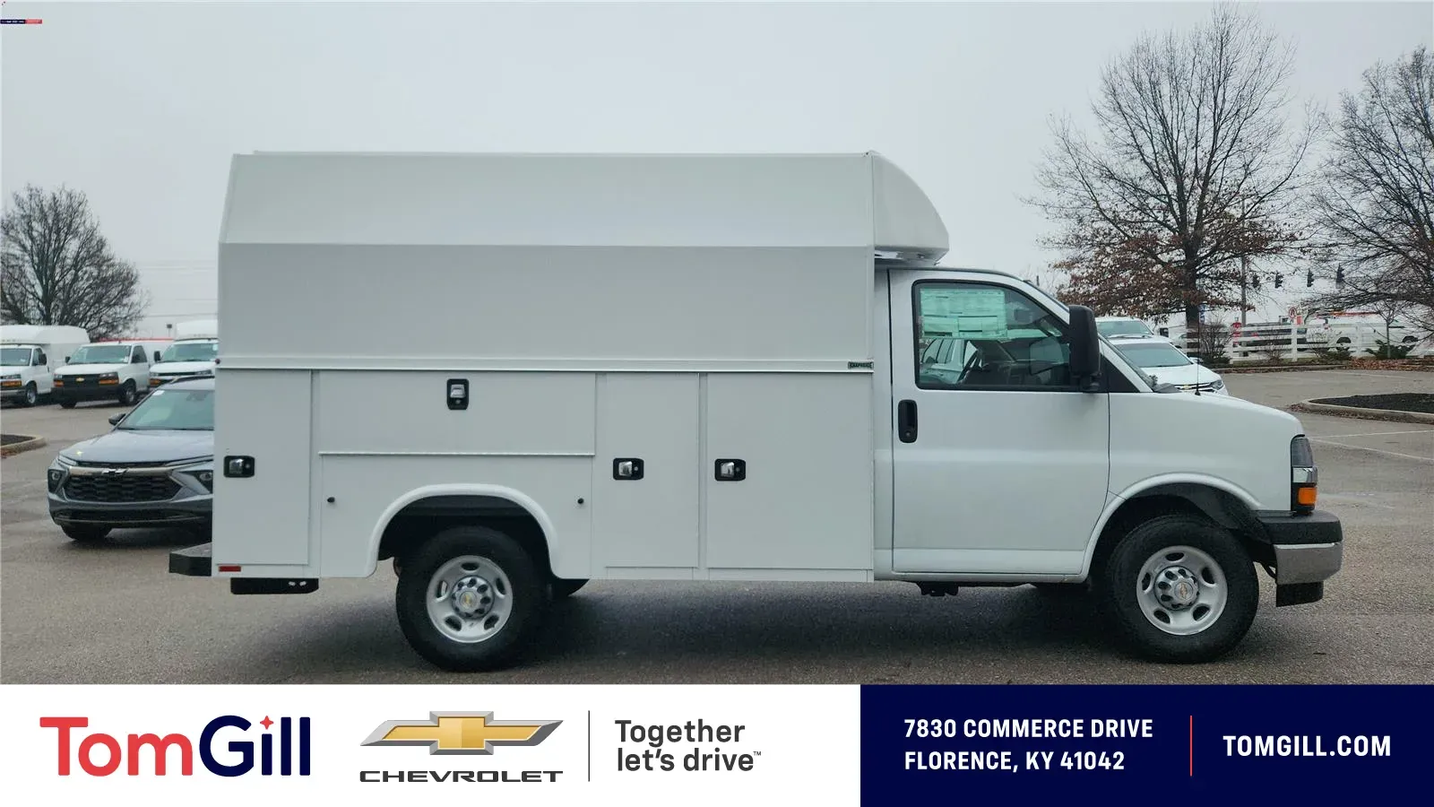 White 2025 Chevrolet Express Cutaway 3500 Van 139 for sale in Florence, KY