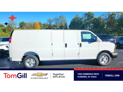 White 2025 Chevrolet Express Cargo Van RWD 2500 155 for sale in Florence, KY
