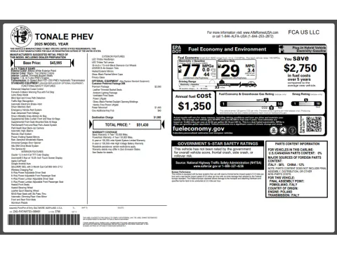 Another view of 2025 Alfa Romeo Tonale for sale in Fishers, IN at AutoGiant USA Fishers