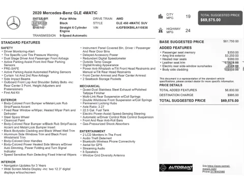Another view of 2020 Mercedes-Benz GLE 450 for sale in Fishers, IN at AutoGiant USA Fishers