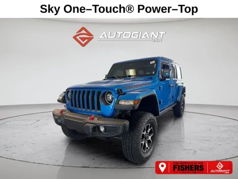 Blue 2021 Jeep Wrangler Unlimited Rubicon for sale in Fishers, IN
