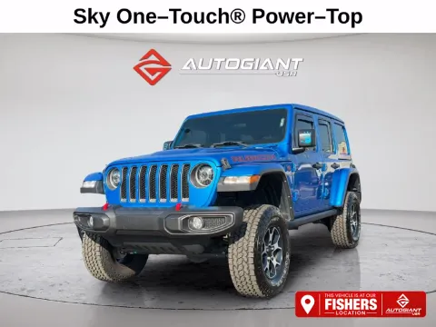 Blue 2021 Jeep Wrangler Unlimited Rubicon for sale in Fishers, IN