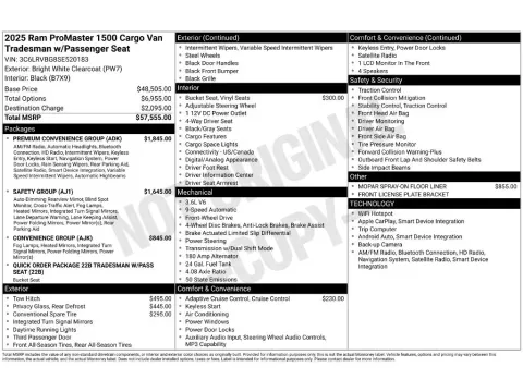 More photos of 2025 Ram ProMaster Cargo Van Tradesman at Woody Folsom CDJR of Baxley, GA
