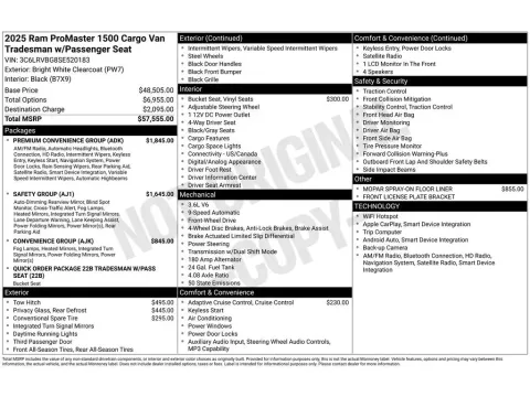 More photos of 2025 Ram ProMaster Cargo Van Tradesman at Woody Folsom CDJR of Baxley, GA