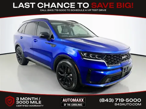 Blue 2022 Kia Sorento SX for sale in Summerville, SC