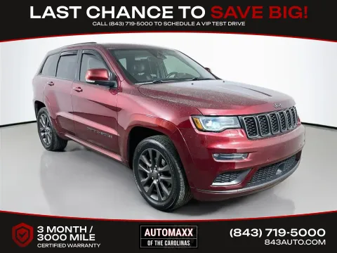 Red 2019 Jeep Grand Cherokee Overland for sale in Summerville, SC