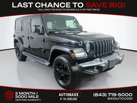 Black 2021 Jeep Wrangler Unlimited Sahara Altitude for sale in Summerville, SC