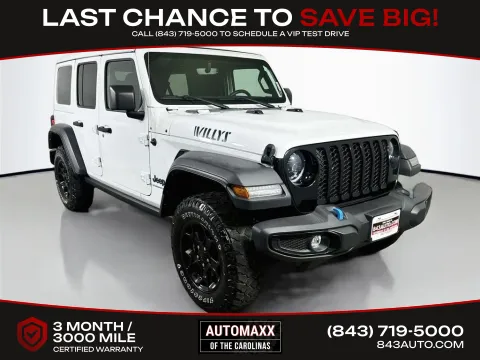 White 2023 Jeep Wrangler Willys 4xe for sale in Summerville, SC