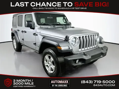 Silver 2018 Jeep Wrangler Unlimited Sport S for sale in Summerville, SC