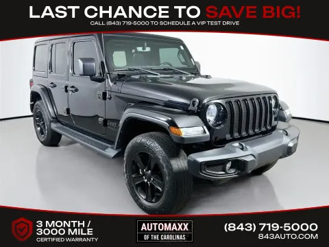 Black 2022 Jeep Wrangler Unlimited Sahara Altitude for sale in Summerville, SC