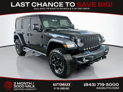 Black 2022 Jeep Wrangler Unlimited Rubicon 4xe for sale in Summerville, SC