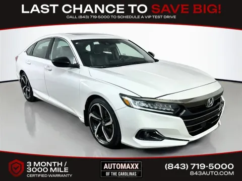 White 2022 Honda Accord Sport 2.0T for sale in Summerville, SC
