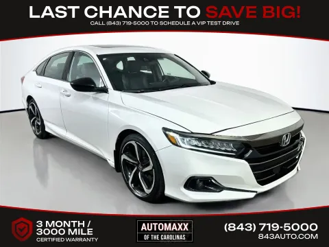 White 2022 Honda Accord Sport 2.0T for sale in Summerville, SC
