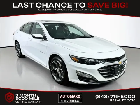 White 2024 Chevrolet Malibu LT for sale in Summerville, SC