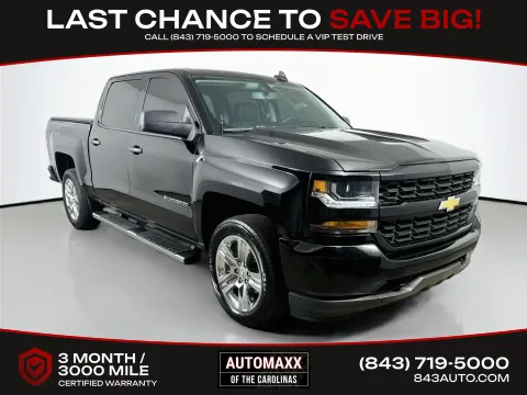 Black 2018 Chevrolet Silverado 1500 Custom for sale in Summerville, SC