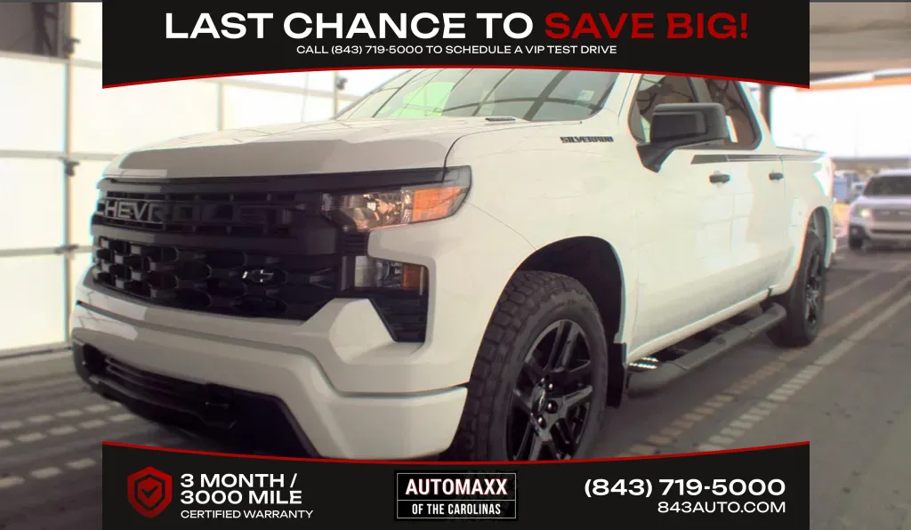 White 2026 Chevrolet Silverado 1500 Custom for sale in Summerville, SC