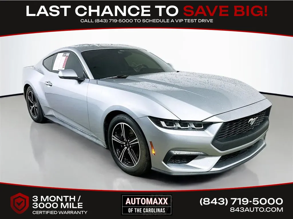 Silver 2024 Ford Mustang EcoBoost for sale in Summerville, SC