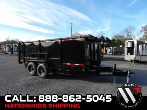 Black 2026 Steel Pines Cargo 7X16 Dump 7K for sale in Cochran, GA