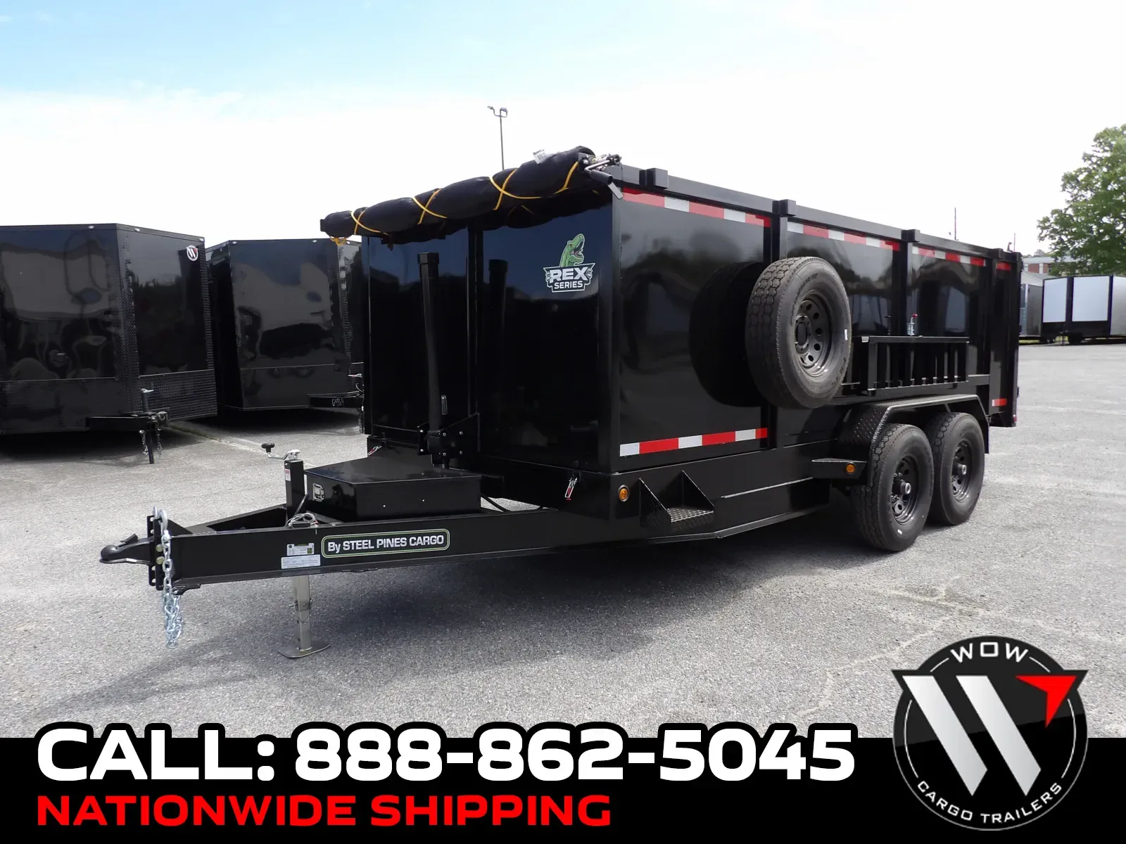 Black 2026 Steel Pines Cargo 7X16 Dump 7K for sale in Cochran, GA