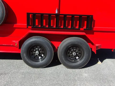 Another view of 2026 Steel Pines Cargo 7X16 Dump 7K for sale in Cochran, GA at WOW Cargo Trailers