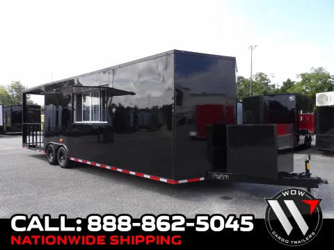Black 2027 Steel Pines Cargo 8.5X28 BBQ Custom for sale in Cochran, GA